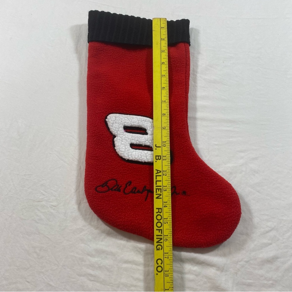 Dale Earnhardt Christmas Stocking NASCAR Red #8 plaid black white interior - Picture 2 of 8